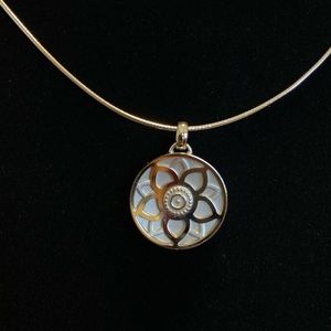 Authentic Hermes Palladium Lotus Pendant